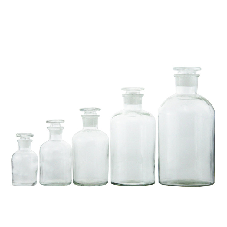 Glass reagent bottle small mouth transparent reagent bottle 500ml