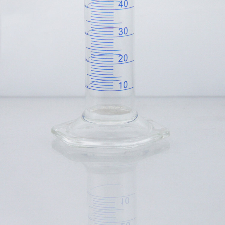 Glass measuring cylinder hexagonal base measuring cylinder with scale