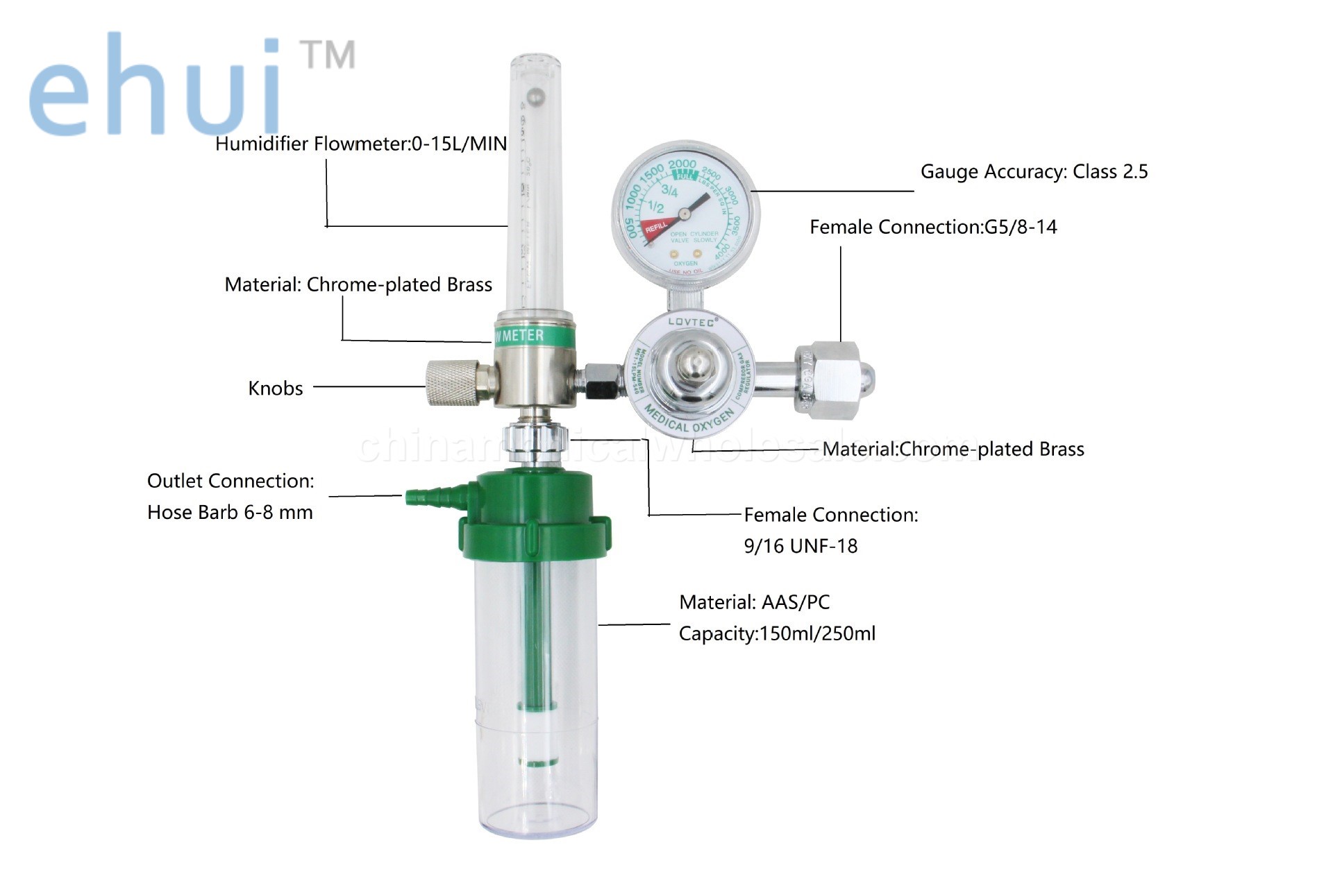 Hospital oxygen inhaler oxygen cylinder flow meter oxygen suction equipment