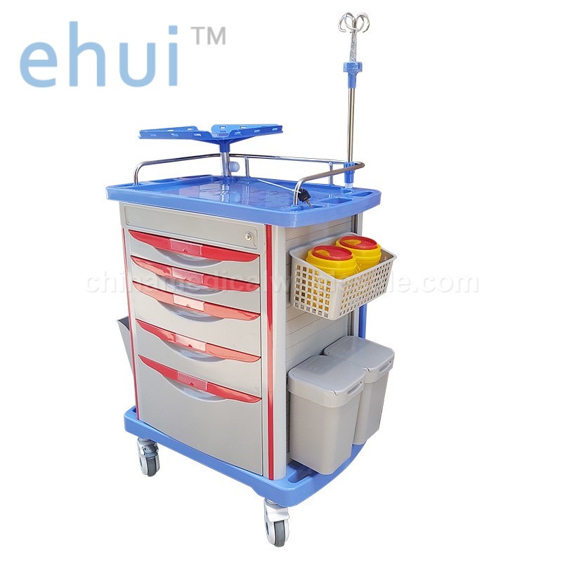 ABS hospital infusion trolley multifunctional nursing mobile drug delivery cart