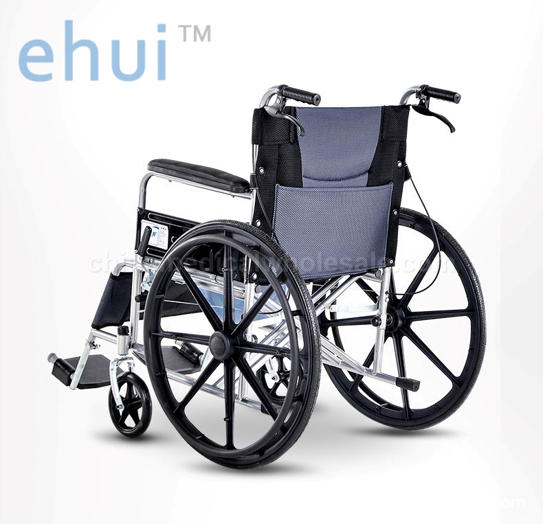 Folding lightweight wheelchair with commode elderly disabled cart