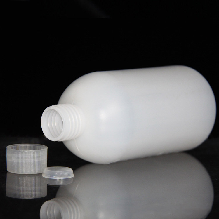 Plastic small mouth bottle graduated plastic bottle liquid sample bottle with inner cap