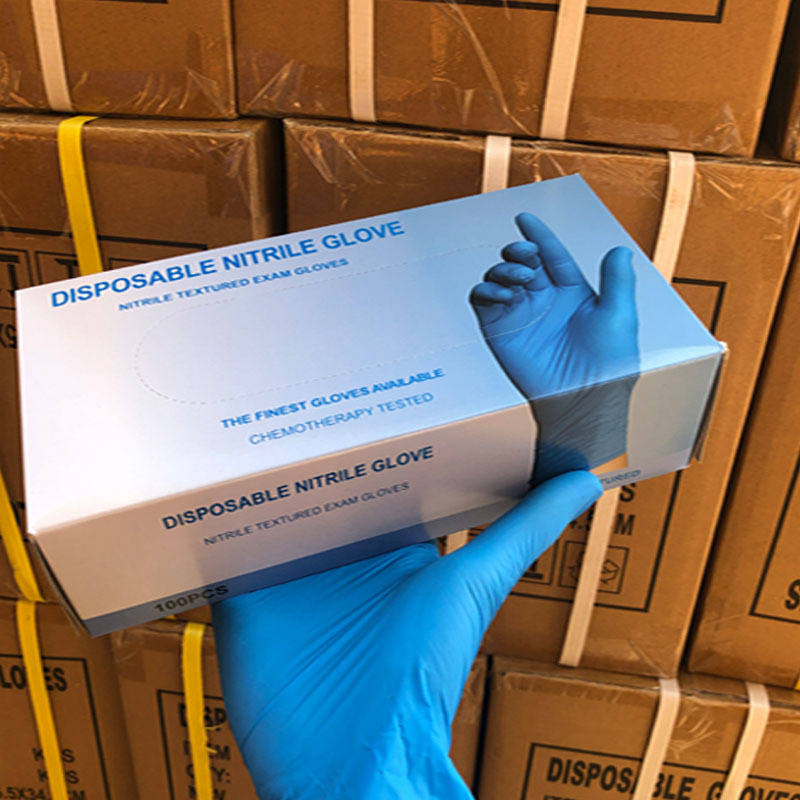 Disposable blue nitrile gloves powder-free food grade nitrile rubber gloves