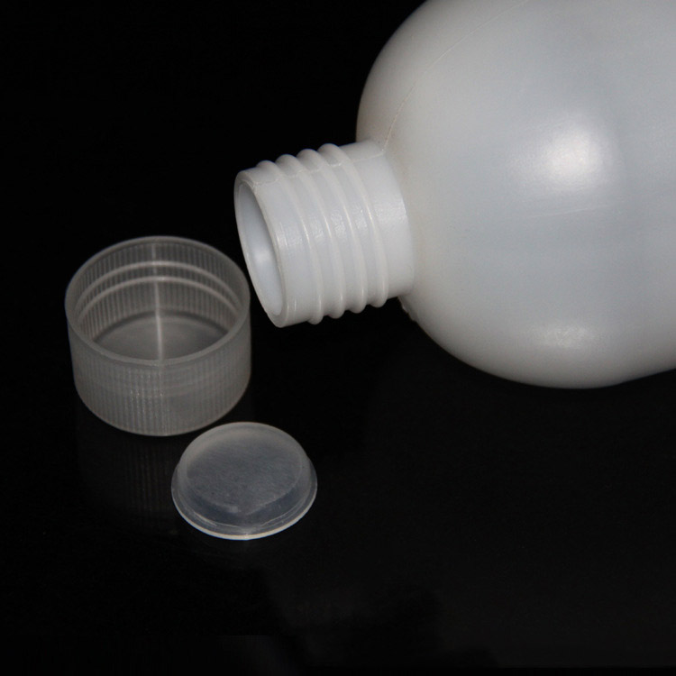 Plastic small mouth bottle graduated plastic bottle liquid sample bottle with inner cap