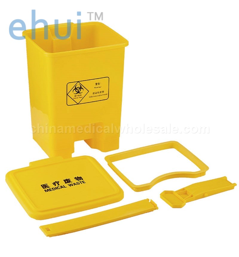 Medical waste bin yellow hospital waste bin waste storage foot bin