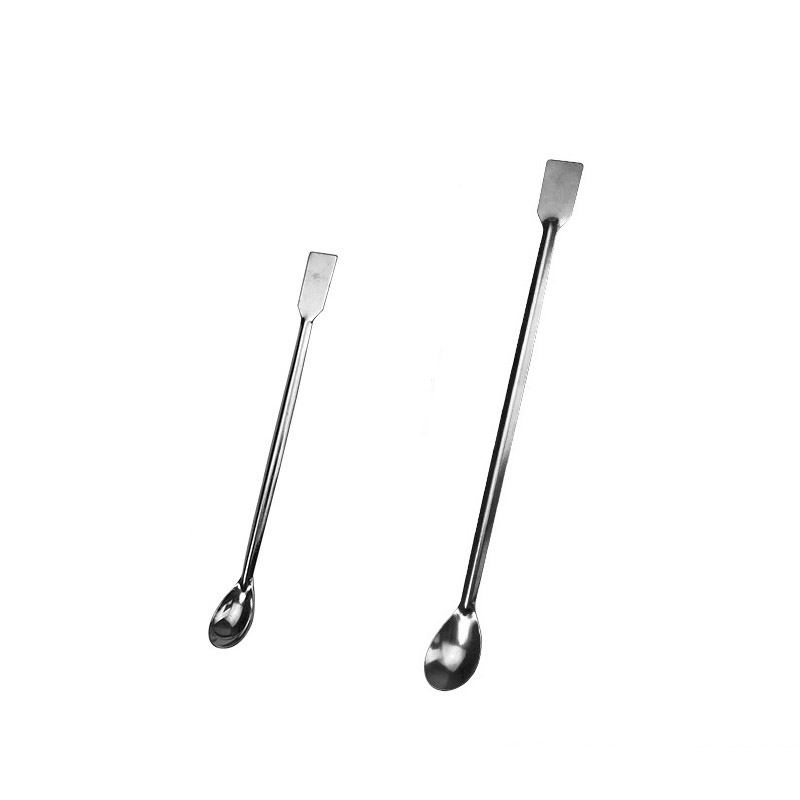 Stainless steel medicine spoon double-headed laboratory sampling spoon