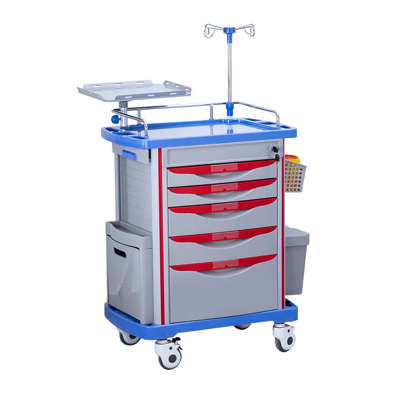 ABS Resuscitation Cart Multifunctional Medical Supplies Trolley Manufacturer