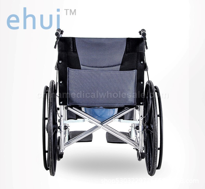 Folding lightweight wheelchair with commode elderly disabled cart