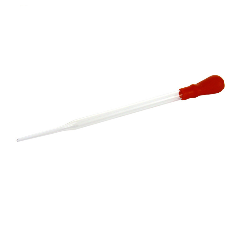 Glass dropper with red rubber cap Glass dropper with rubber cap 90mm