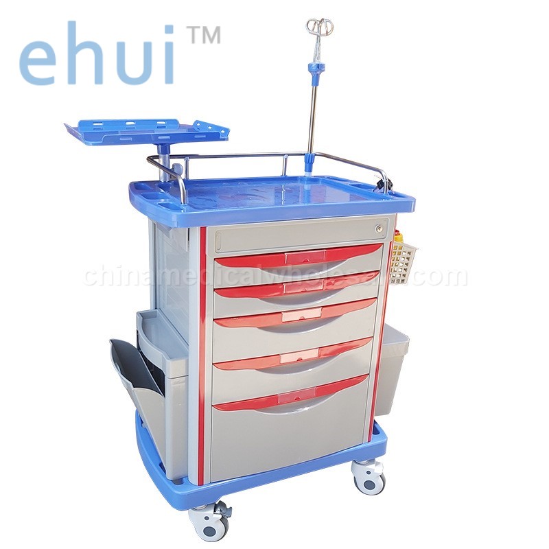 ABS hospital infusion trolley multifunctional nursing mobile drug delivery cart