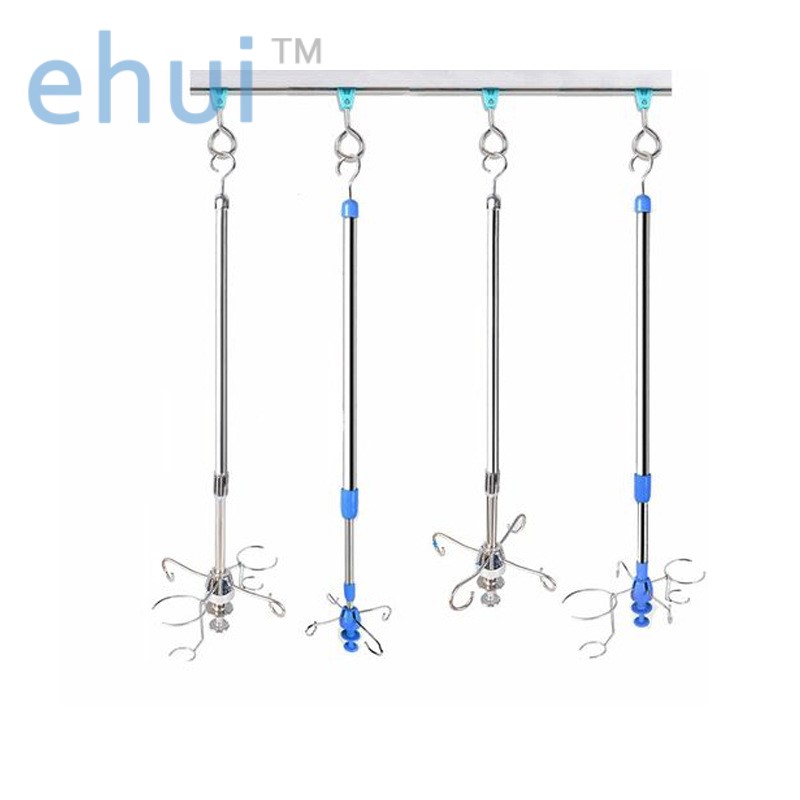 Telescopic stainless steel infusion boom with bottle sleeve for hospital use