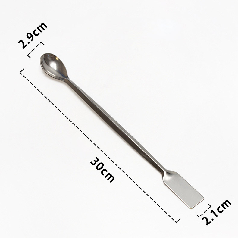 Stainless steel medicine spoon double-headed laboratory sampling spoon