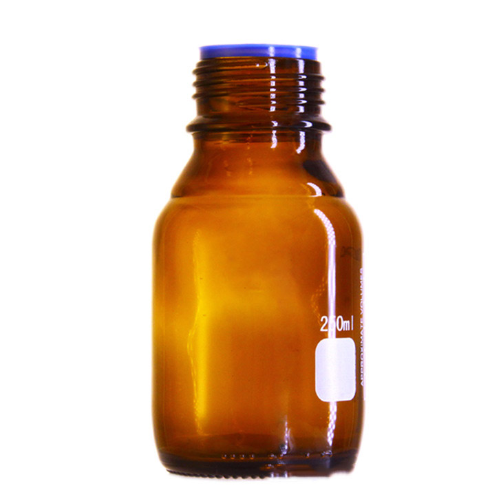 Brown blue cap screw-top bottle laboratory glass bottle 500ml