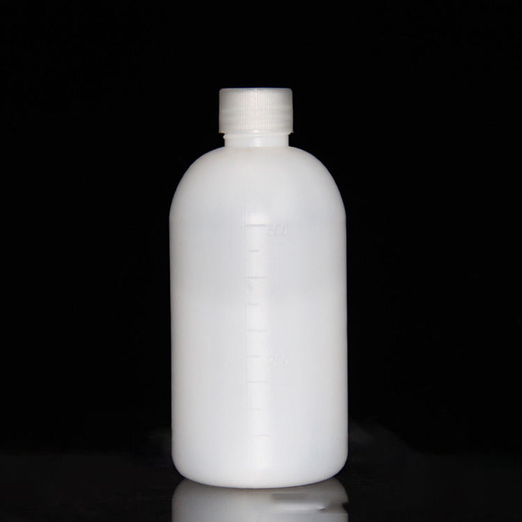 Plastic small mouth bottle graduated plastic bottle liquid sample bottle with inner cap