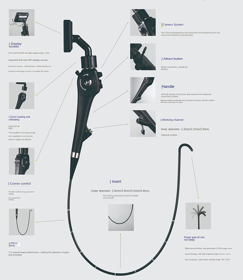 Fiberoptic Bronchoscope Visual Flexible Laryngoscope Tracheal Intubation Endoscope