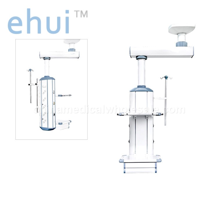 Supply medical crane tower operating room with instrument placement platform