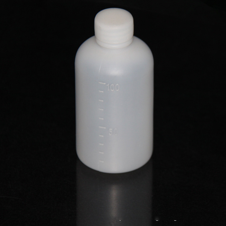 Plastic small mouth bottle graduated plastic bottle liquid sample bottle with inner cap