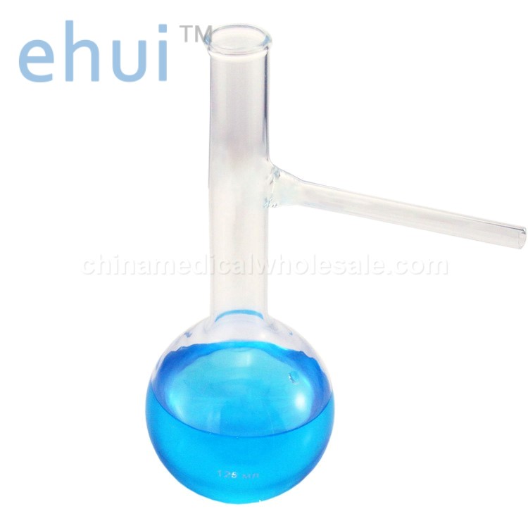 Glass distillation flask with branch distillation round bottom flask