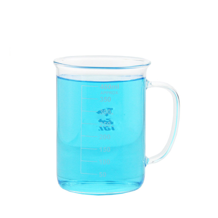 Beaker 400ml heatable glass beaker with scale and no mouth