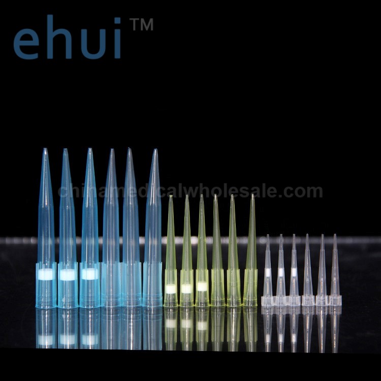 Pipette tip set 10 ul 200 ul 1000 ul white yellow blue pipette tips