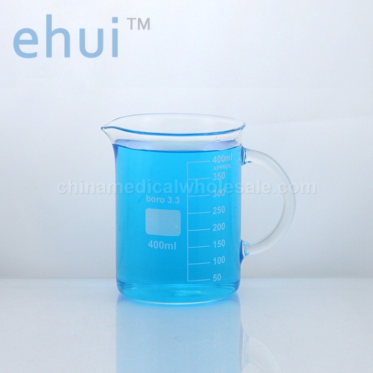 High temperature resistant glass beaker with spout graduated beaker measuring cup