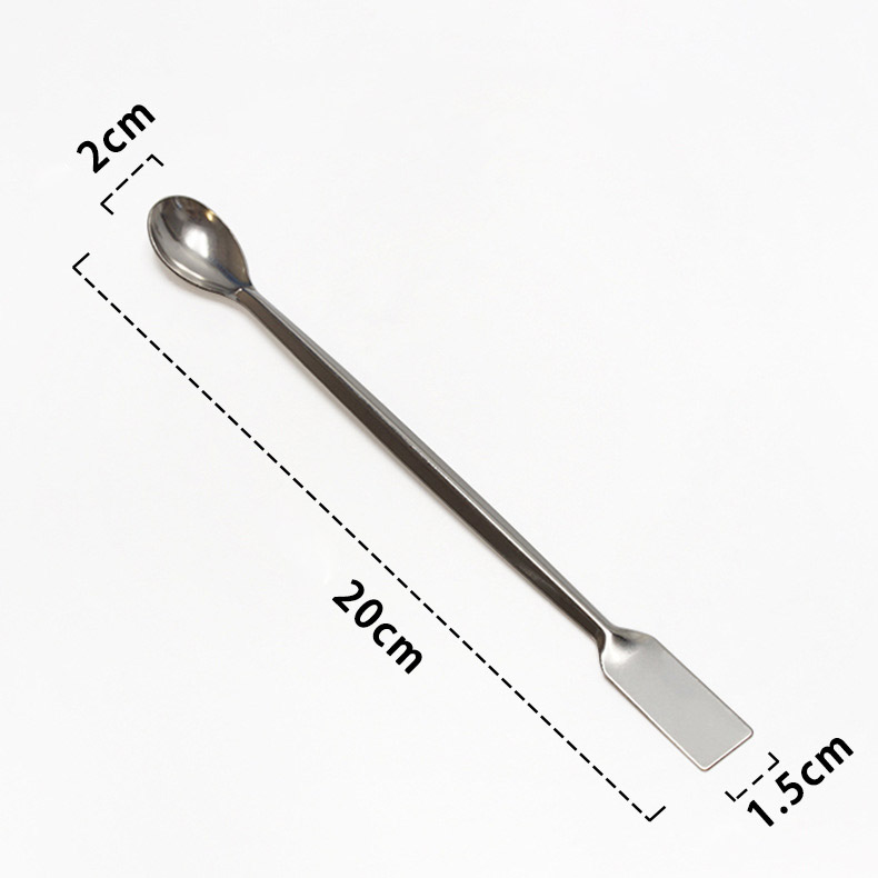 Stainless steel medicine spoon double-headed laboratory sampling spoon