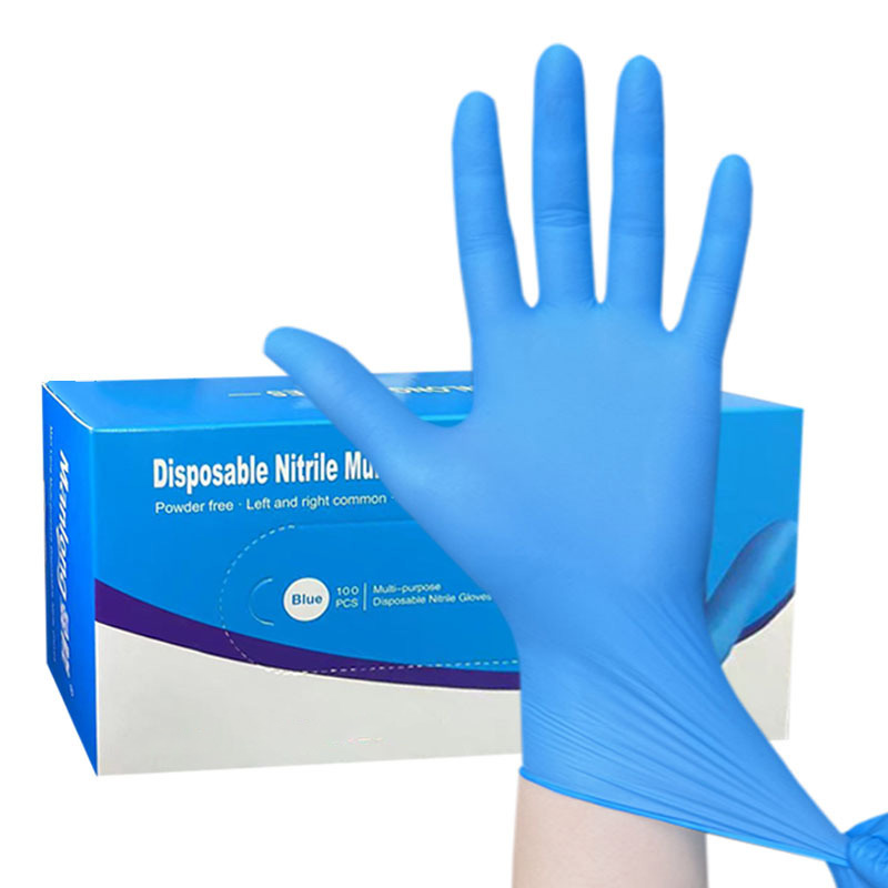 Disposable blue nitrile gloves powder-free food grade nitrile rubber gloves