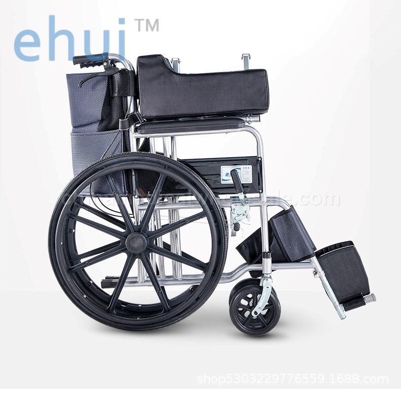 Folding lightweight wheelchair with commode elderly disabled cart