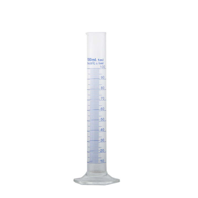 Glass measuring cylinder hexagonal base measuring cylinder with scale