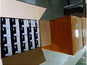 5 boxes of 45 types of laboratory tools packed shipped to United Arab Emirates